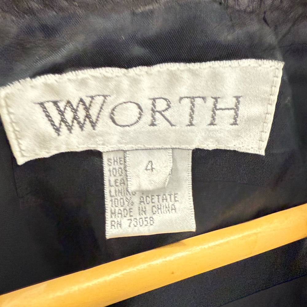 Vintage Worth 100% genuine leather vest full zip 4 - Picture 7 of 8